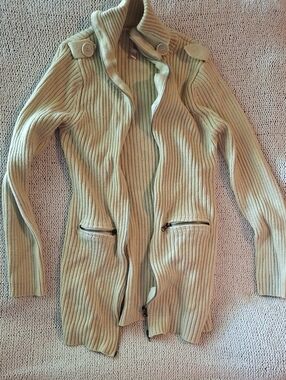 Xhilaration Olive Green Ribbed Zip Cardigan